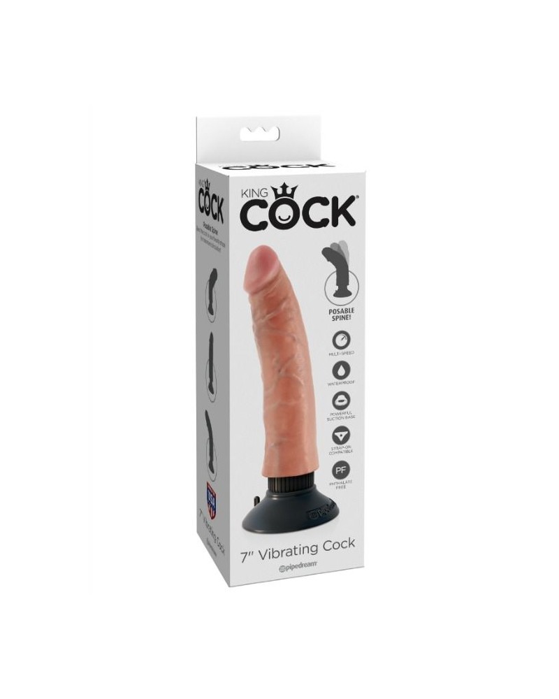KING COCK - DILDO VIBRATORE 17.78 CM NATURALE