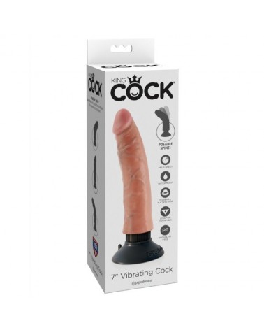 KING COCK - DILDO VIBRATORE 17.78 CM NATURALE