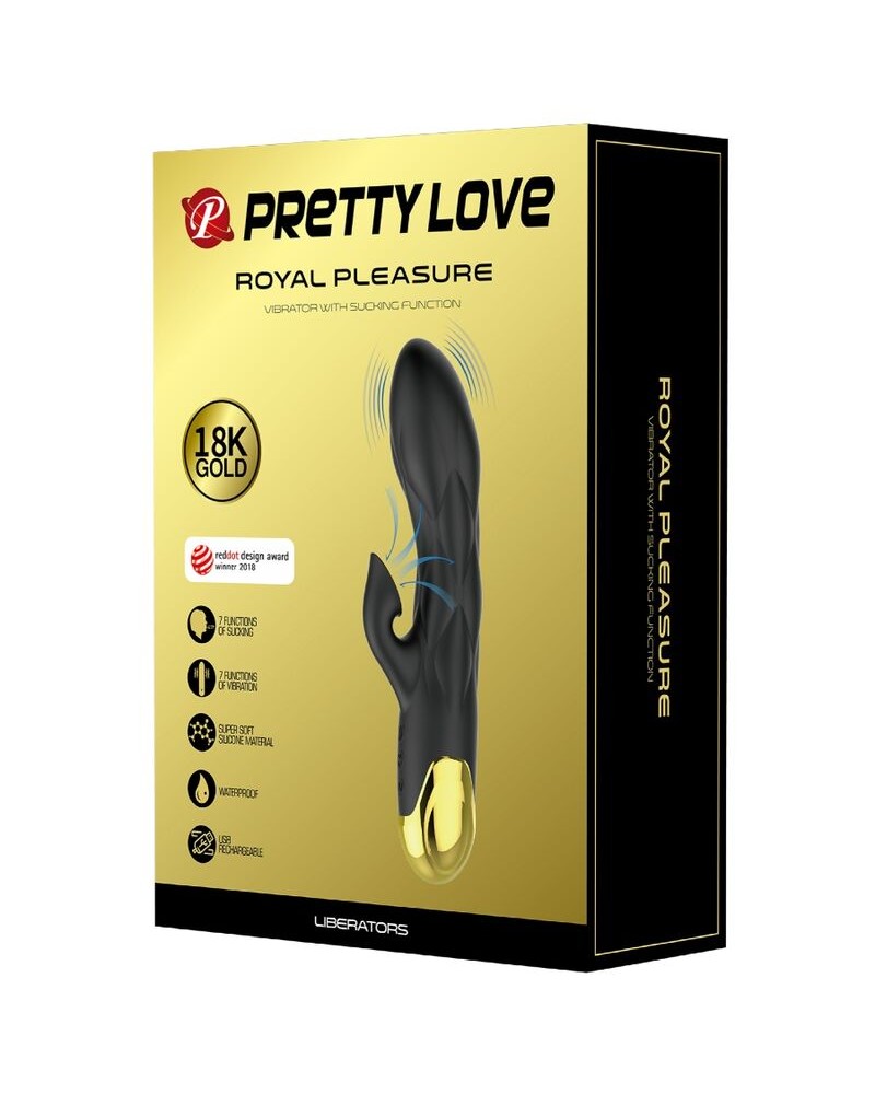 PRETTY LOVE - VIBRATORE DI LUSSO NERO RICARICABILE PLACCATO IN ORO
