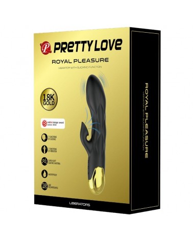 PRETTY LOVE - VIBRATORE DI LUSSO NERO RICARICABILE PLACCATO IN ORO
