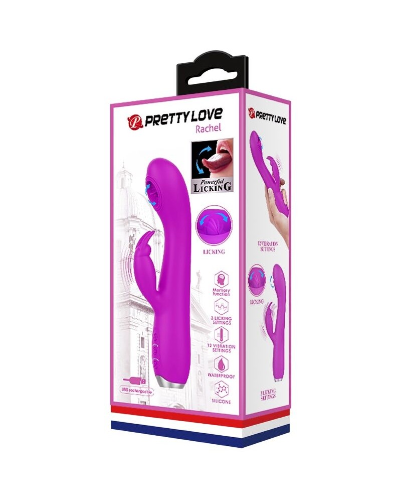 PRETTY LOVE - VIBRATORE RICARICABILE RACHEL CON VENTOSA VIOLA