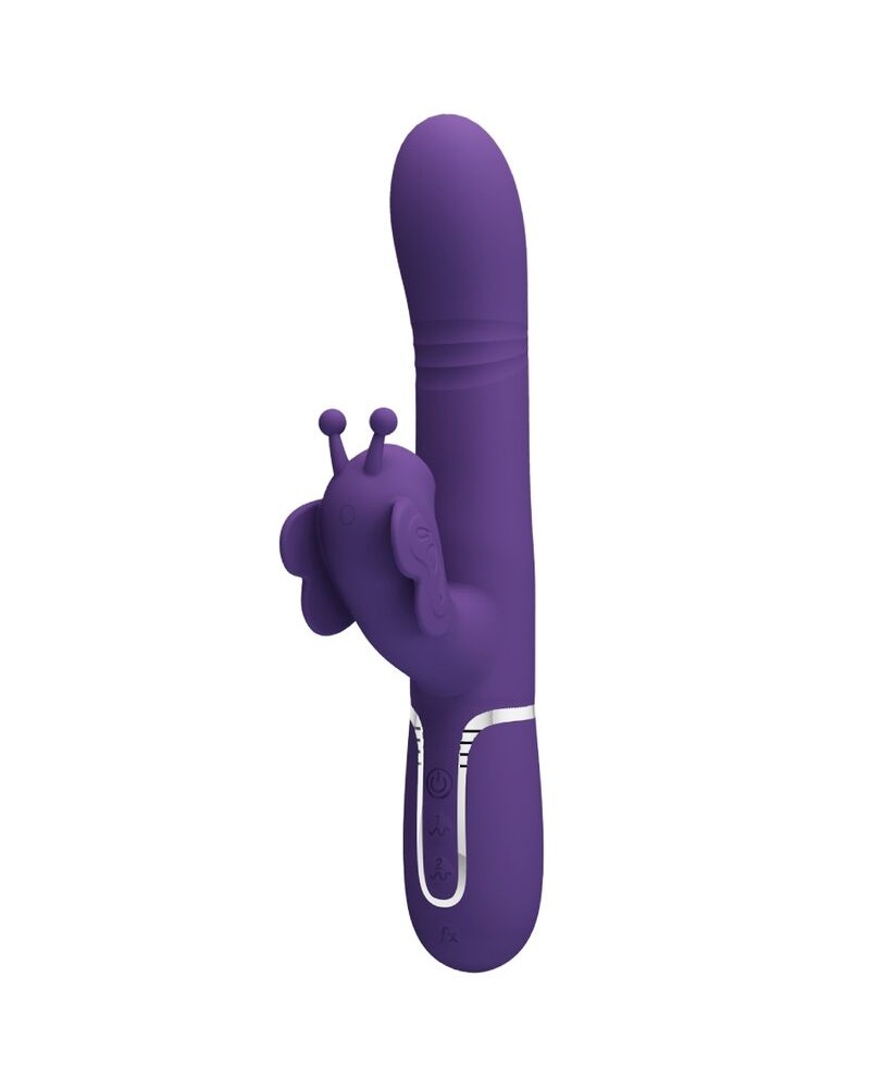 PRETTY LOVE - VIBRATORE MULTIFUNZIONE RABBIT 4 IN 1 FARFALLA VIOLA