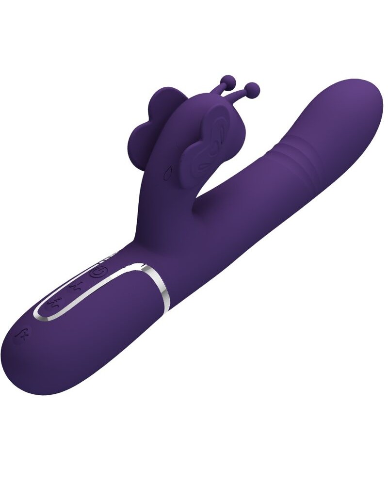 PRETTY LOVE - VIBRATORE MULTIFUNZIONE RABBIT 4 IN 1 FARFALLA VIOLA