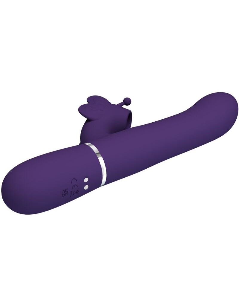 PRETTY LOVE - VIBRATORE MULTIFUNZIONE RABBIT 4 IN 1 FARFALLA VIOLA