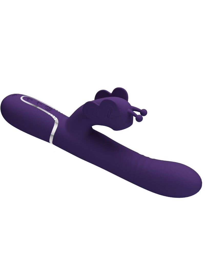 PRETTY LOVE - VIBRATORE MULTIFUNZIONE RABBIT 4 IN 1 FARFALLA VIOLA