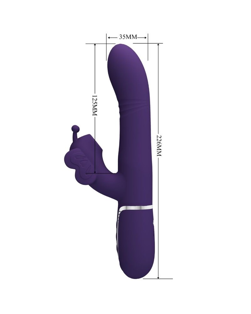 PRETTY LOVE - VIBRATORE MULTIFUNZIONE RABBIT 4 IN 1 FARFALLA VIOLA