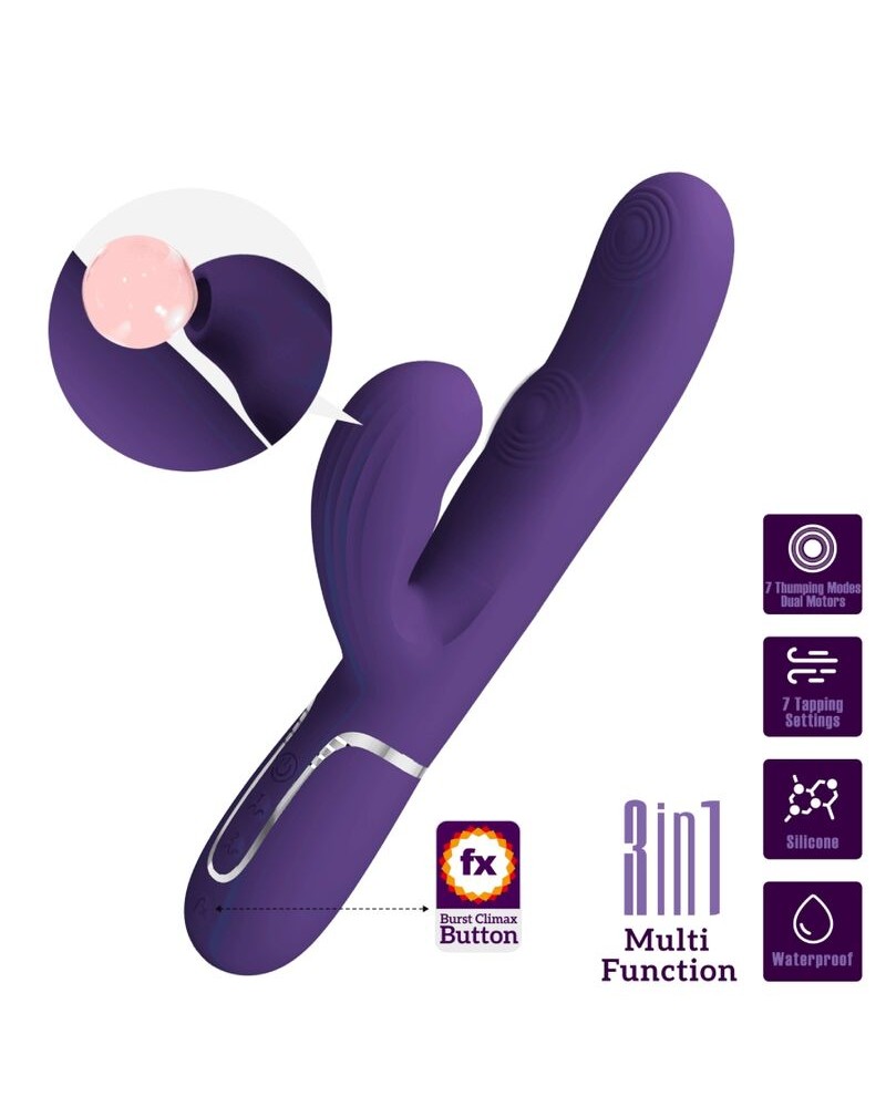 PRETTY LOVE - PERLITA VIBRATORE G-SPOT 3 IN 1 MULTIFUNZIONE VIOLA