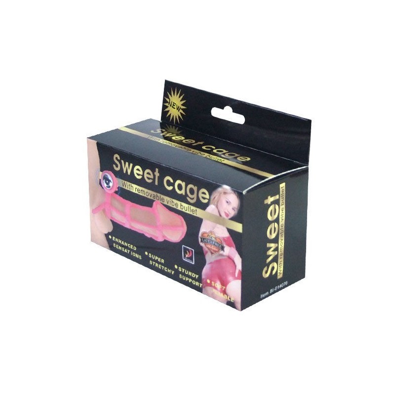 BAILE - COPERTURA E ANELLO IN SILICONE DOLCI 10 RITMI PER IL PENE ROSA