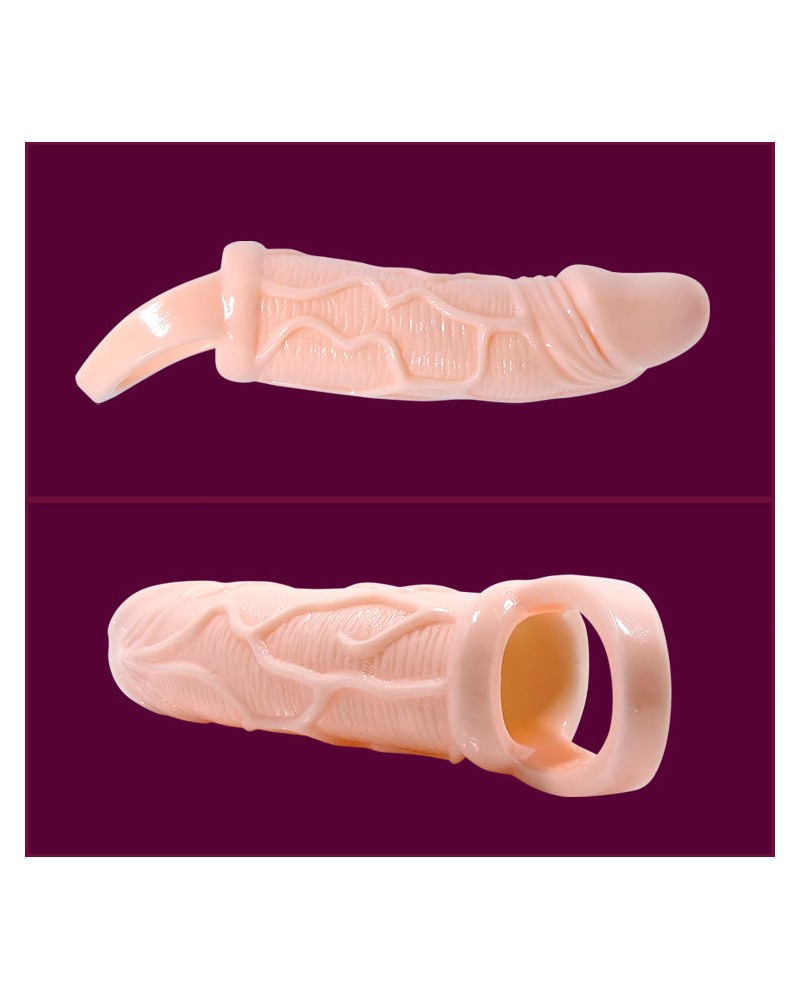 BAILE - GUAINA PER ESTENSORE DEL PENE CON VIBRAZIONE E CINGHIA PER TESTICOLI 13.5 CM