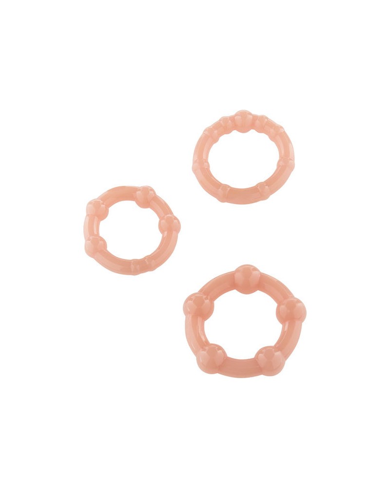 SEVEN CREATIONS - SET DI TRE ANELLI PER PENE IN PELLE