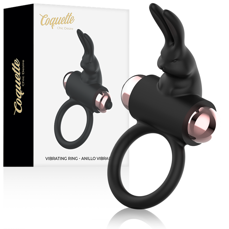 COQUETTE CHIC DESIRE - ANELLO FALLICO CON VIBRATORE NERO/ORO
