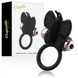 COQUETTE CHIC DESIRE - ANELLO FALLICO FARFALLA CON VIBRATORE NERO/ORO