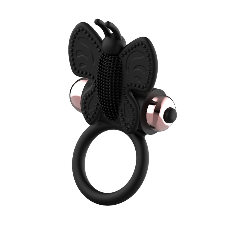 COQUETTE CHIC DESIRE - ANELLO FALLICO FARFALLA CON VIBRATORE NERO/ORO