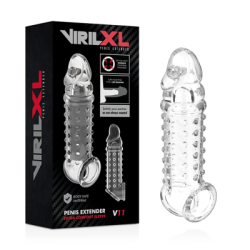 VIRILXL - ESTENSIONE E GUAINA PER PENE V11 TRASPARENTE 2