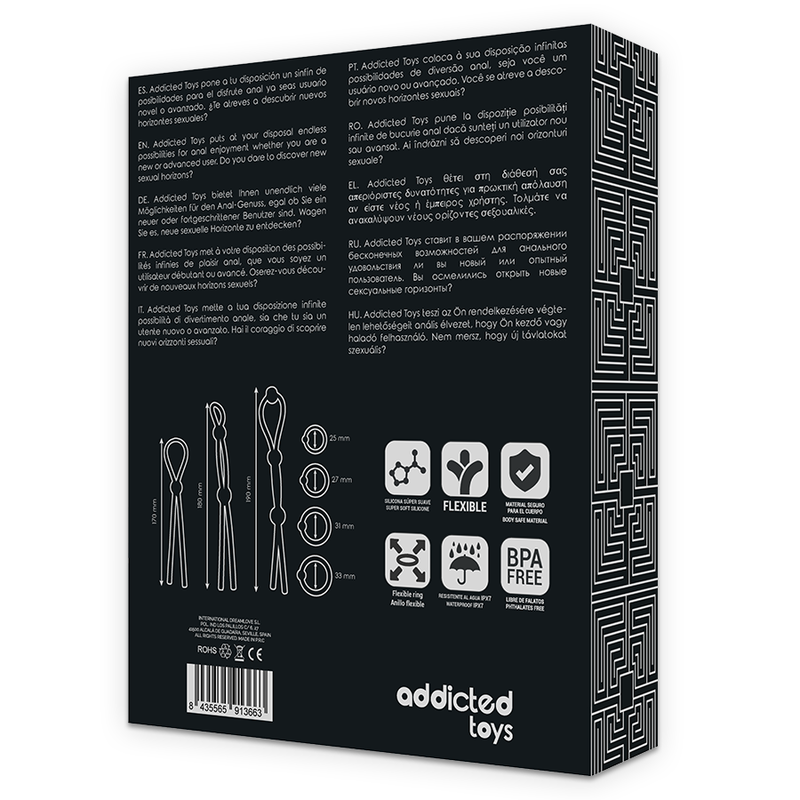 ADDICTED TOYS - SET DI ANELLI FALLICI FLESSIBILI IN SILICONE 7 PEZZI