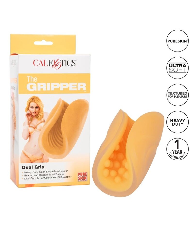 CALEXOTICS - MASTURBATORE BEADED GRIP ARANCIONE