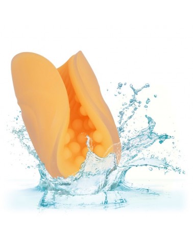 CALEXOTICS - MASTURBATORE BEADED GRIP ARANCIONE