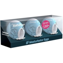 SATISFYER - 3 UOVA MASTURBATORI SAVAGE 2