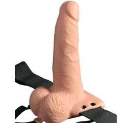 FETISH FANTASY SERIES - IMBRAGATURA REGOLABILE TELECOMANDO PENE REALISTICO CON TESTICOLI RICARICABILI E VIBRATORE 15 CM 2