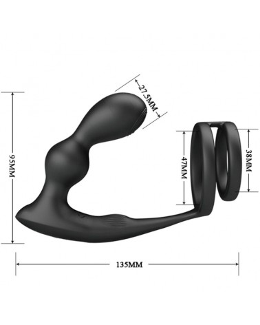PRETTY LOVE - ANELLO PER PENE MARSHALL CON PLUG ANALE VIBRANTE CON TELECOMANDO