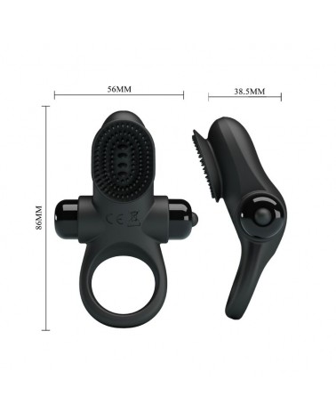 PRETTY LOVE - ANELLO VIBRATORE II PER IL PENE NERO
