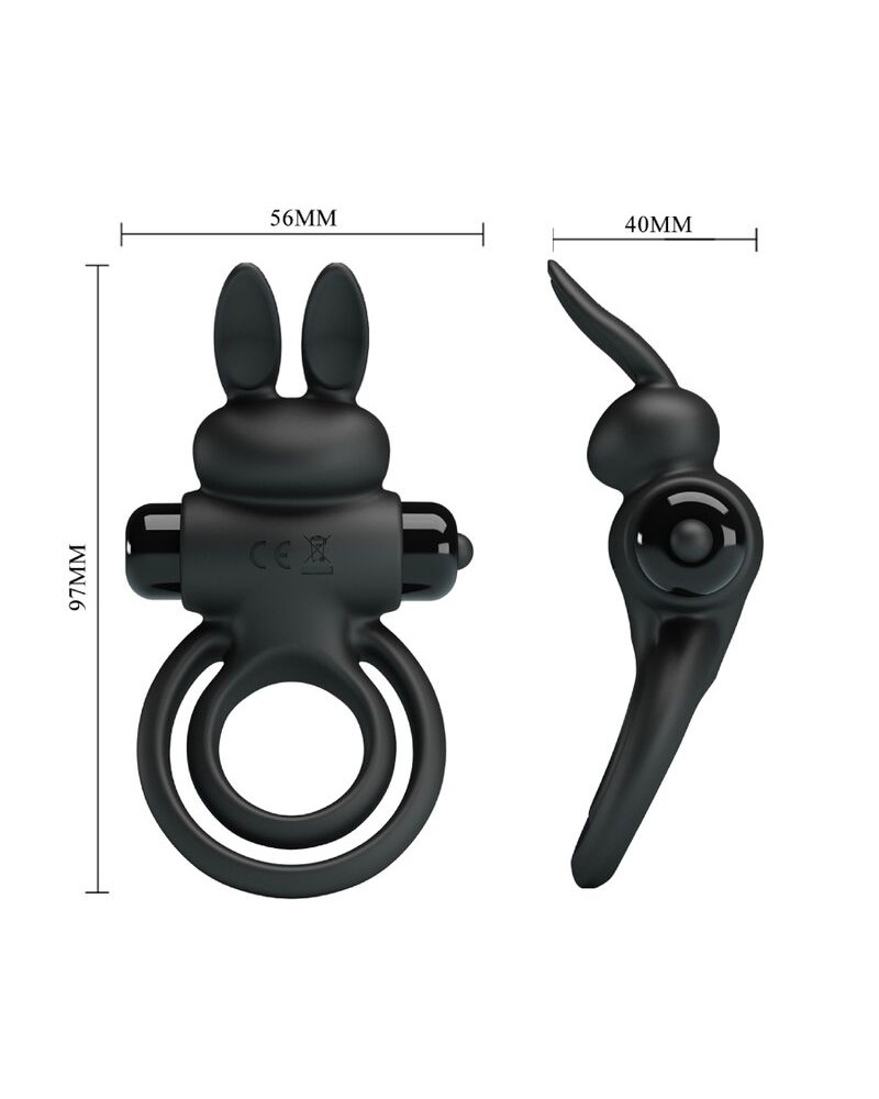 PRETTY LOVE - ANELLO VIBRATOR III RABBIT PER PENE NERO