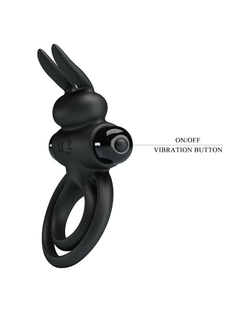 PRETTY LOVE - ANELLO VIBRATOR III RABBIT PER PENE NERO