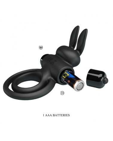 PRETTY LOVE - ANELLO VIBRATOR III RABBIT PER PENE NERO