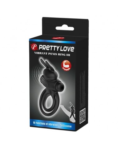 PRETTY LOVE - ANELLO VIBRATOR III RABBIT PER PENE NERO