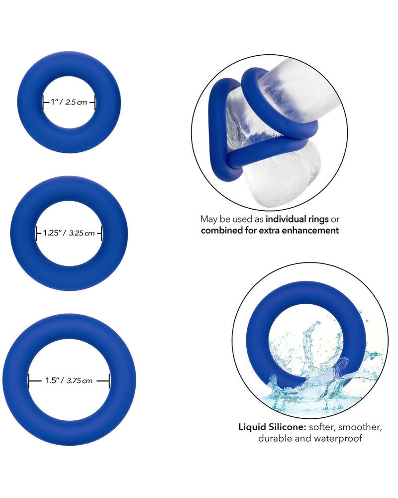 CALEXOTICS - ADMIRAL SET ANELLI FALLICI BLU
