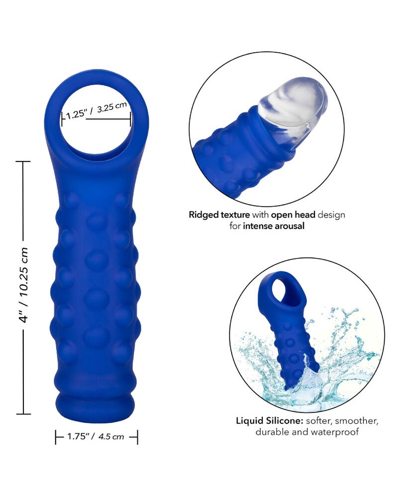 CALEXOTICS - ADMIRAL COPERTURA PER PENE CON PERLINE IN SILICONE LIQUIDO BLU