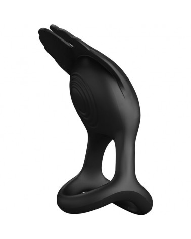 PRETTY LOVE - SILAS ANELLO PER PENE VIBRANTE 7 VIBRAZIONI IN SILICONE NERO