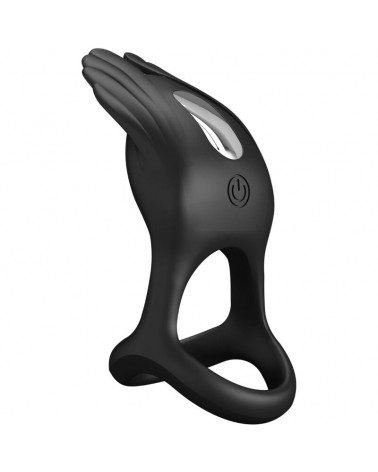 PRETTY LOVE - SILAS ANELLO PER PENE VIBRANTE 7 VIBRAZIONI IN SILICONE NERO