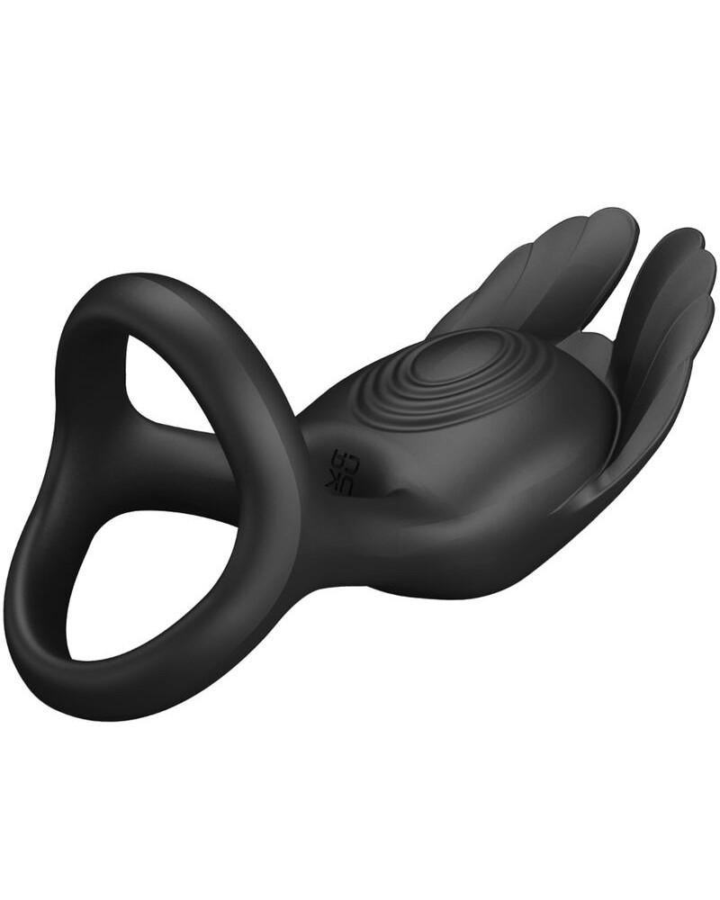 PRETTY LOVE - SILAS ANELLO PER PENE VIBRANTE 7 VIBRAZIONI IN SILICONE NERO