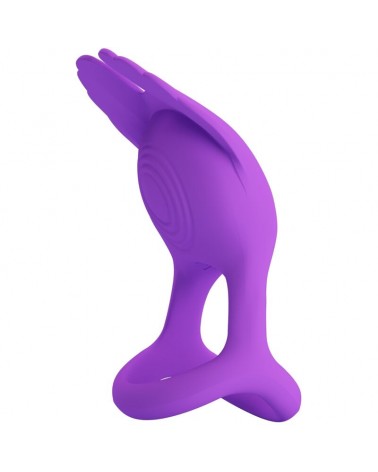 PRETTY LOVE - SILAS ANELLO PER PENE VIBRANTE 7 VIBRAZIONI IN SILICONE VIOLA