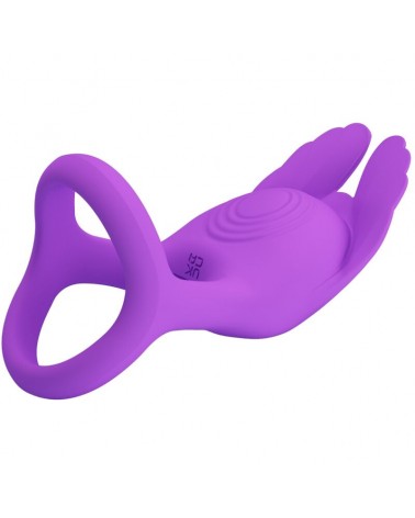 PRETTY LOVE - SILAS ANELLO PER PENE VIBRANTE 7 VIBRAZIONI IN SILICONE VIOLA