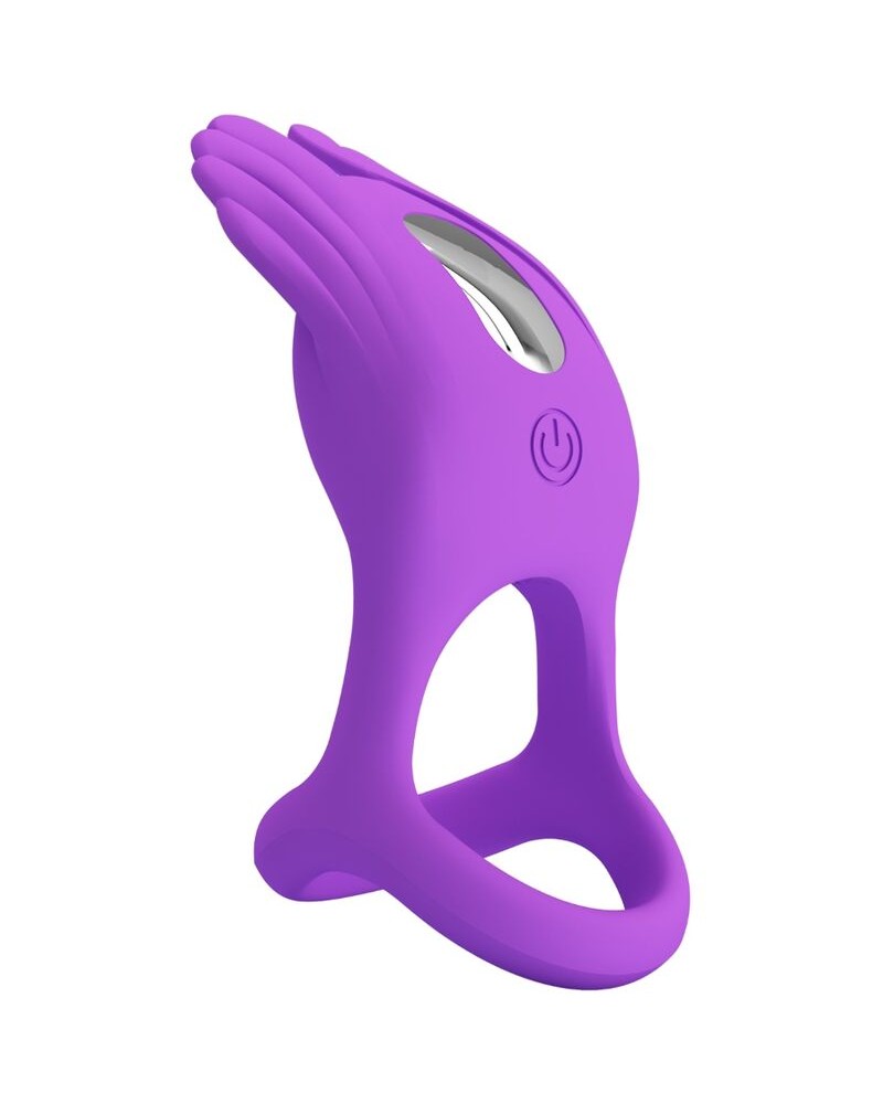 PRETTY LOVE - SILAS ANELLO PER PENE VIBRANTE 7 VIBRAZIONI IN SILICONE VIOLA
