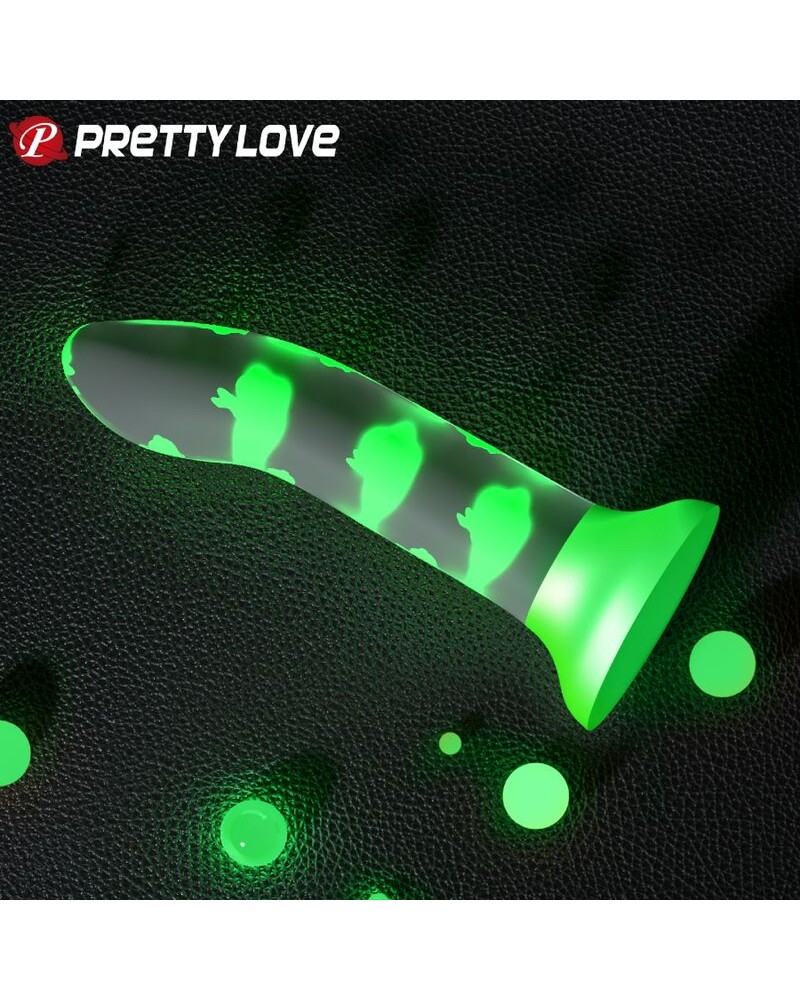 PRETTY LOVE - DILDO MAGICO NIGHTFALL SENZA VIBRAZIONI VERDE LUMINOSO