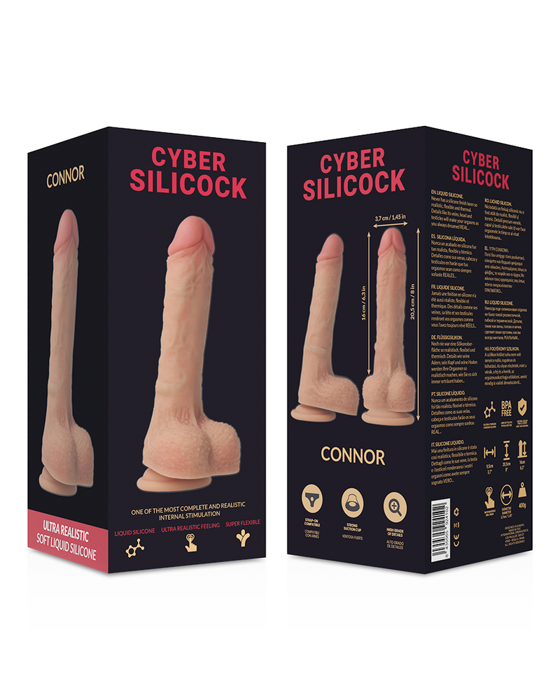 CYBER SILICOCK - CONNOR SILICONE LIQUIDO MORBIDO ULTRA REALISTICO 20.5 CM -O- 3.7 CM