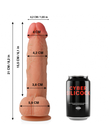CYBER SILICOCK - SAUL SILICONE LIQUIDO MORBIDO ULTRA REALISTICO 21 CM -O- 4.2 CM