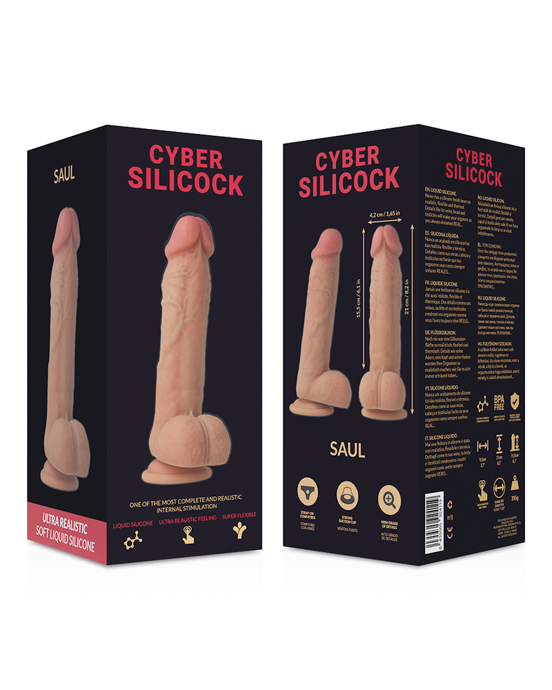 CYBER SILICOCK - SAUL SILICONE LIQUIDO MORBIDO ULTRA REALISTICO 21 CM -O- 4.2 CM