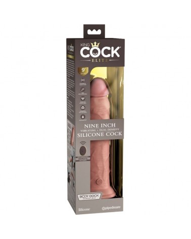 KING COCK - ELITE VIBRATORE DILDO REALISTICO E TELECOMANDO IN SILICONE 23 CM