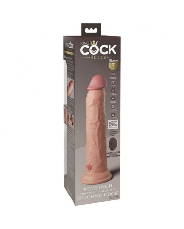 KING COCK - ELITE VIBRATORE DILDO REALISTICO E TELECOMANDO IN SILICONE 23 CM