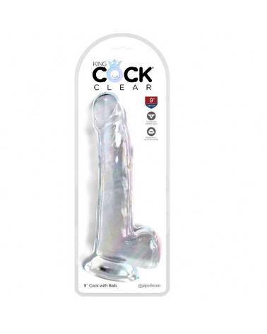 KING COCK - CLEAR DILDO CON TESTICOLI 20.3 CM TRASPARENTE