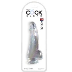 KING COCK - CLEAR DILDO CON TESTICOLI 15.2 CM TRASPARENTE 2