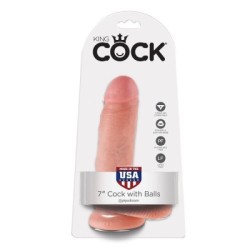 KING COCK - 7 DILDO FLESH CON SFERE 17.8 CM 2