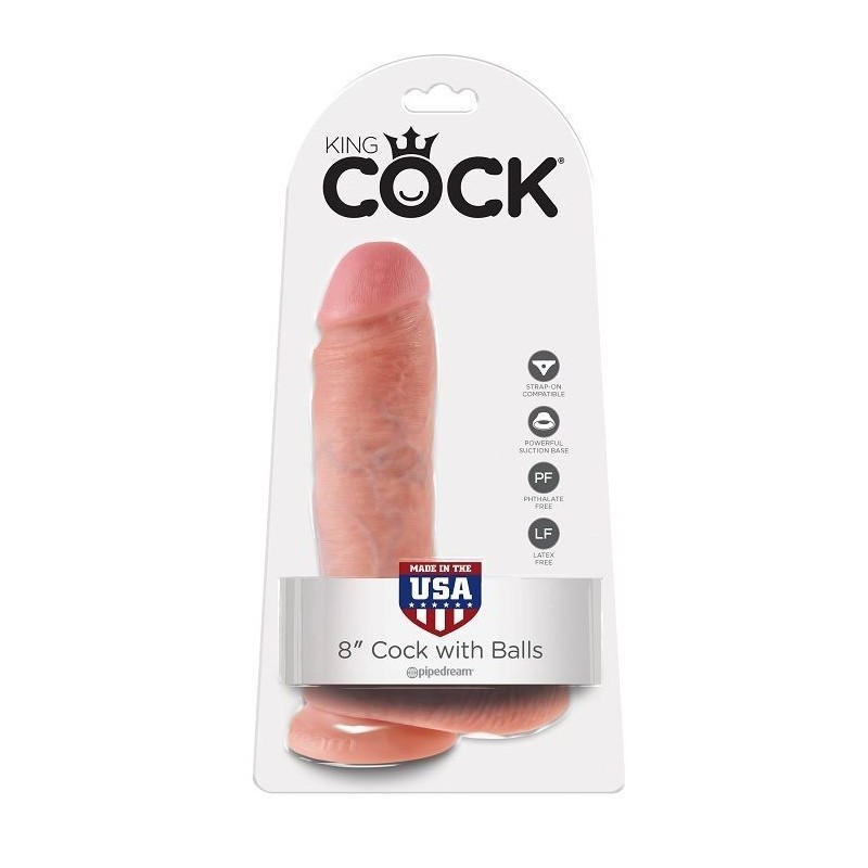 KING COCK - 8 DILDO FLESH CON SFERE 20.3 CM