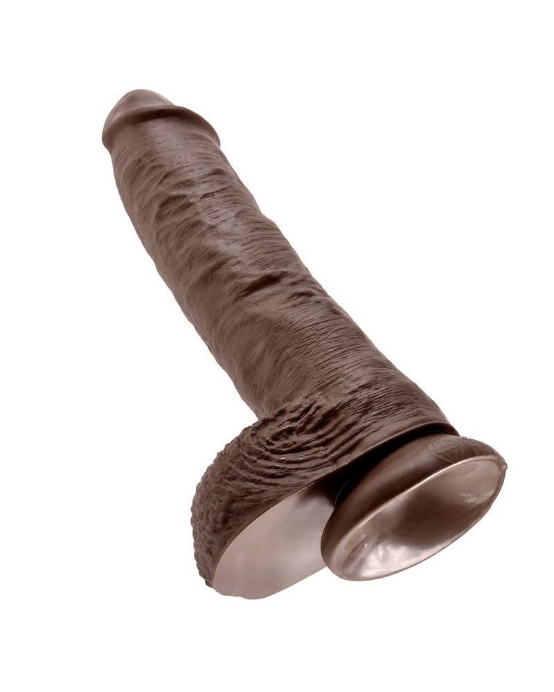 KING COCK - 10 DILDO MARRONE CON SFERE 25.4 CM