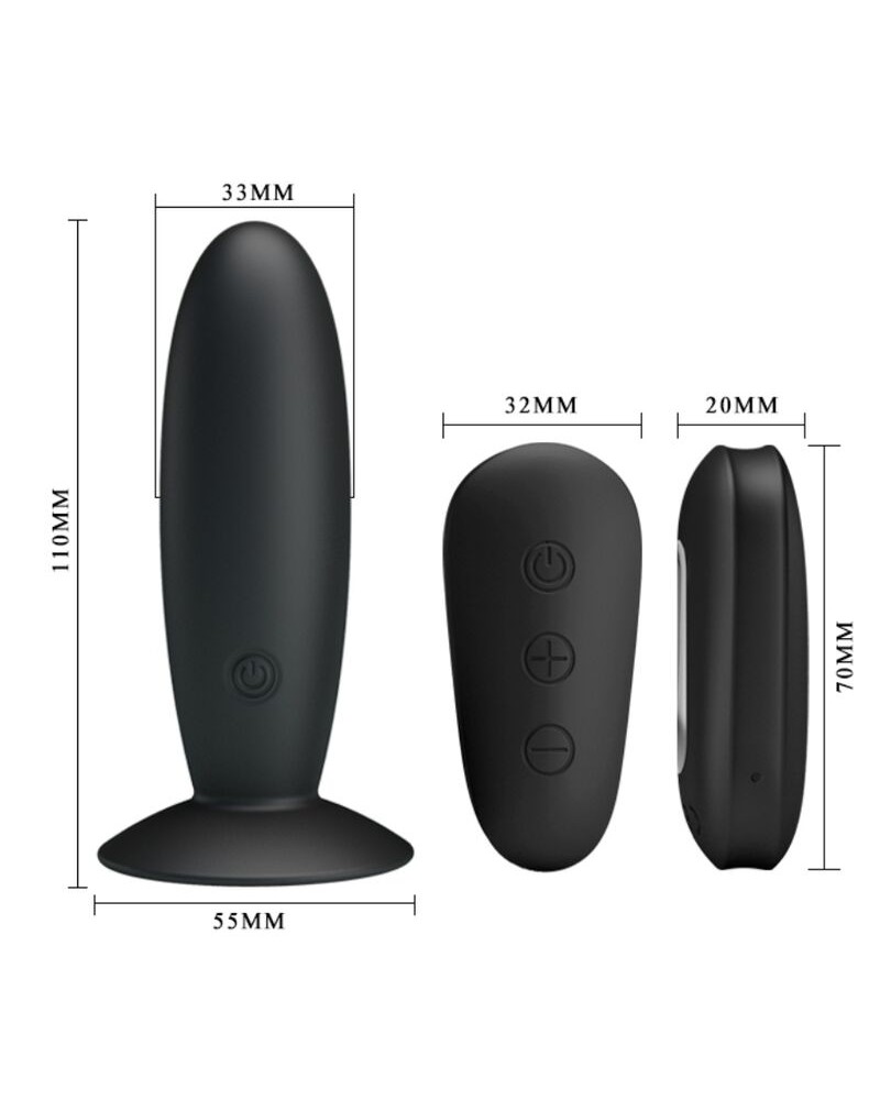 MR PLAY - PLUG ANALE CON TELECOMANDO VIBRAZIONE NERO
