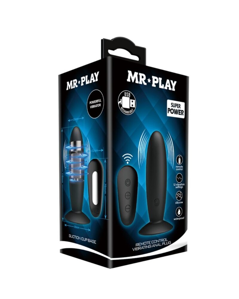 MR PLAY - PLUG ANALE CON TELECOMANDO VIBRAZIONE NERO